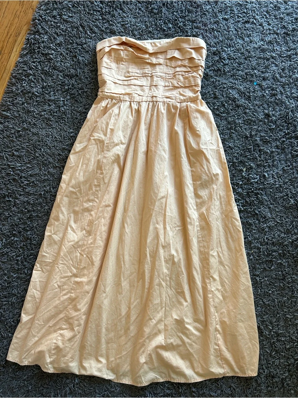 Abercrombie & Fitch Emerson Strapless Maxi Dress in Pale Peach Size MT